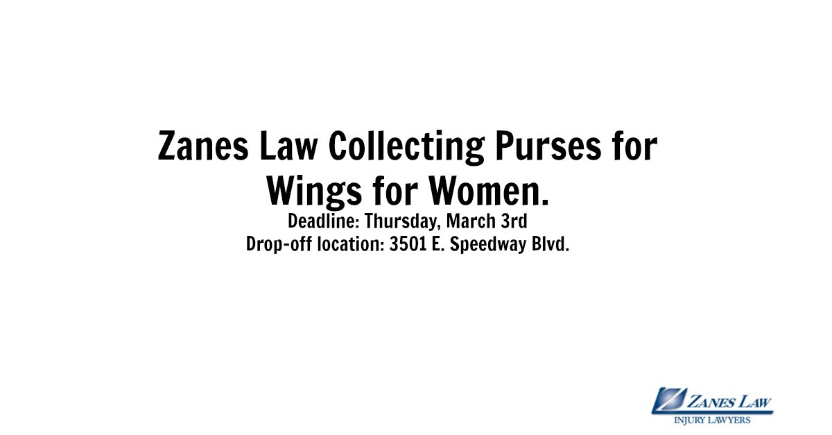 Zanes Law Collecting Purses for "Wings for Women".